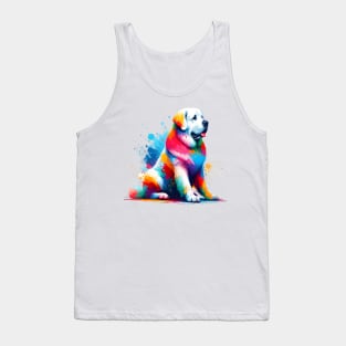 Kuvasz in Vibrant Splashed Paint Art Style Tank Top